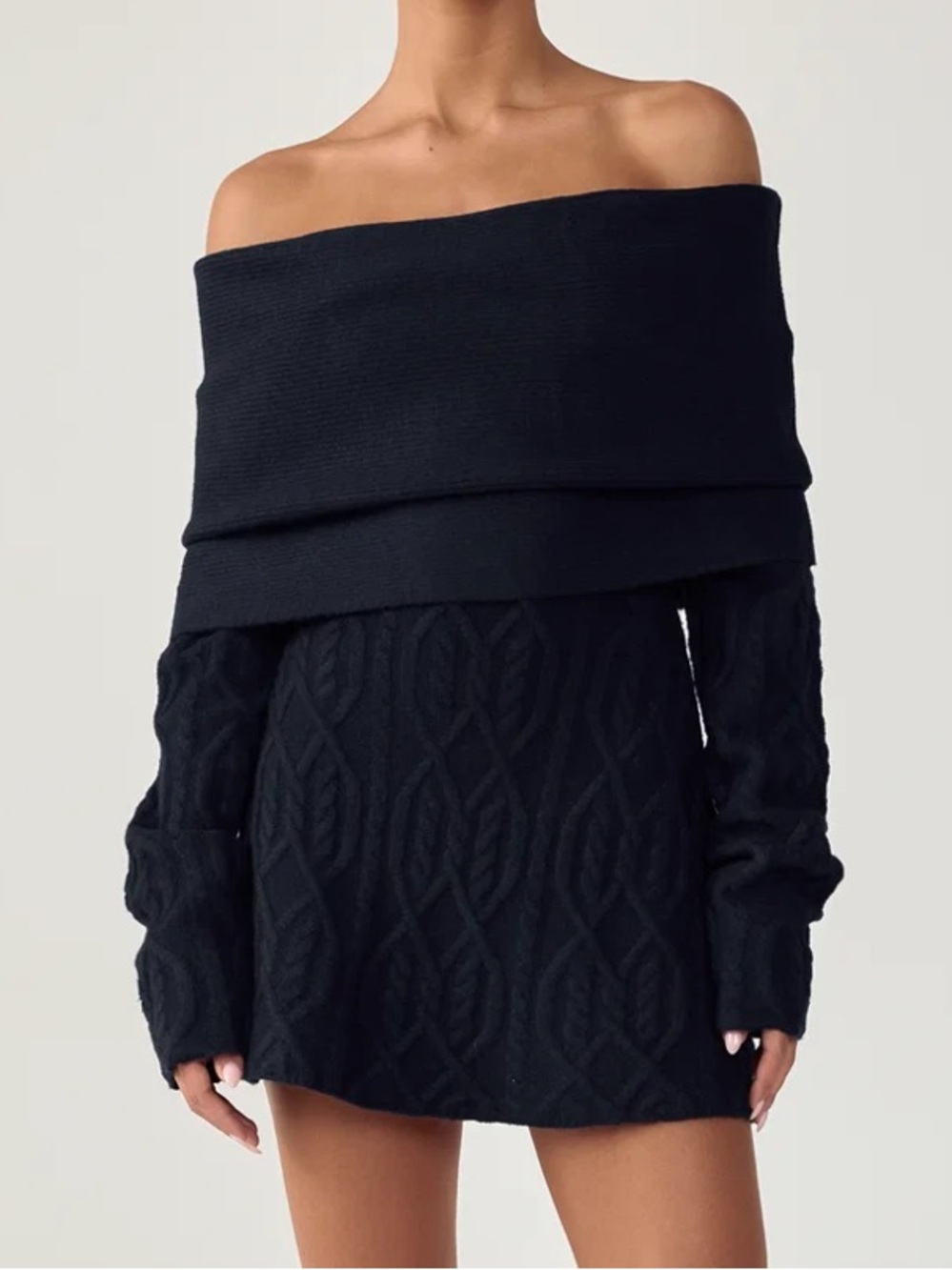 PAVATI LONG SLEEVE MINI DRESS (NAVY)